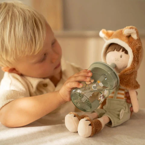 Bicchiere con cannuccia 250 ml Little Farm