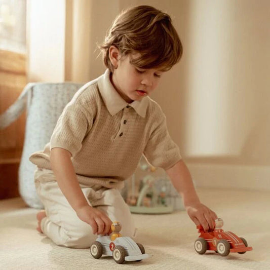 Macchinine da corsa di legno