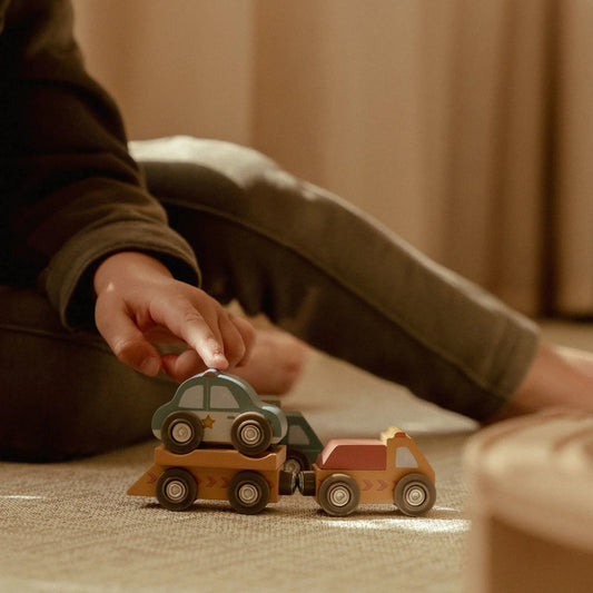 Set di veicoli in legno
