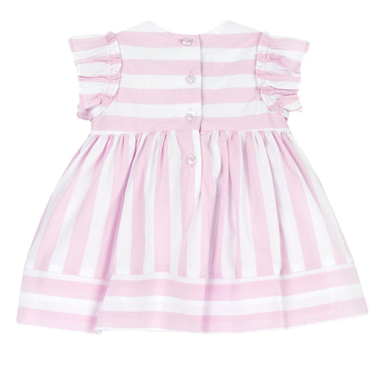 Vestito a righe con manica arricciata