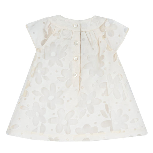 Vestito con applicazioni in organza