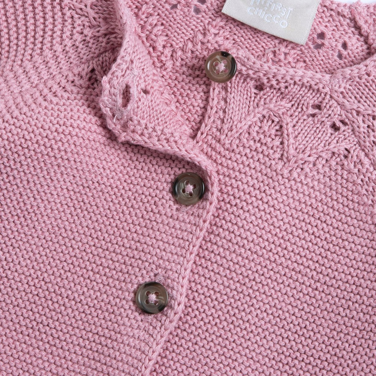 Cardigan con dettagli traforati