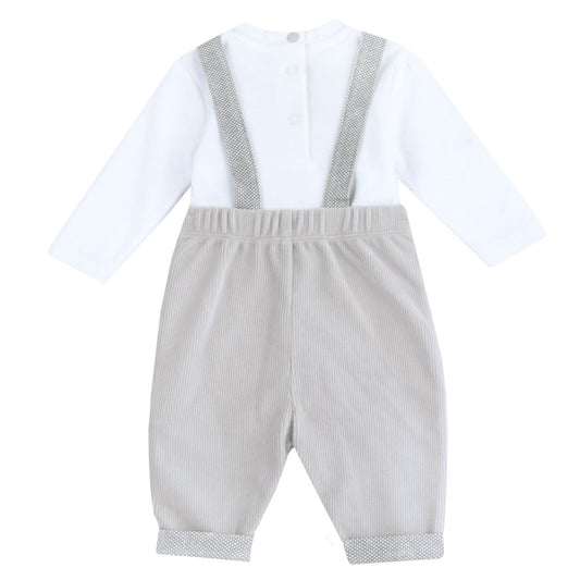 Completo body con salopette di ciniglia Chicco