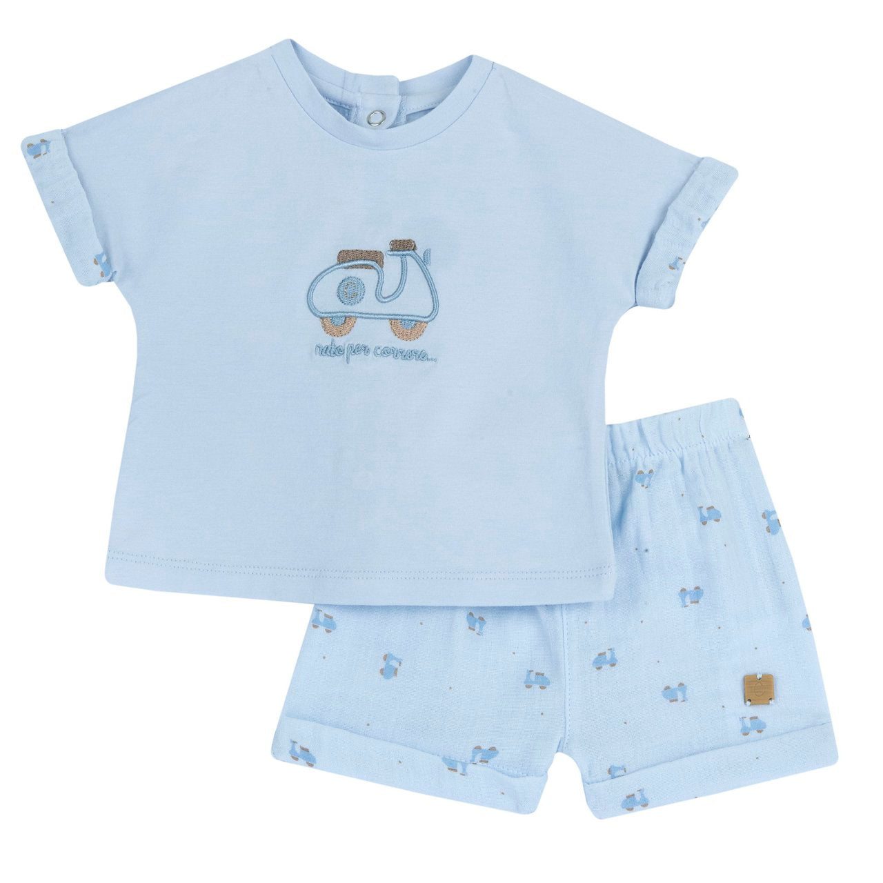 Completo t-shirt e pantaloncini in mussola