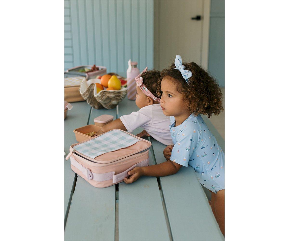 Borsa Termica Rigida Apricot-Vichy Aqua Personalizzabile