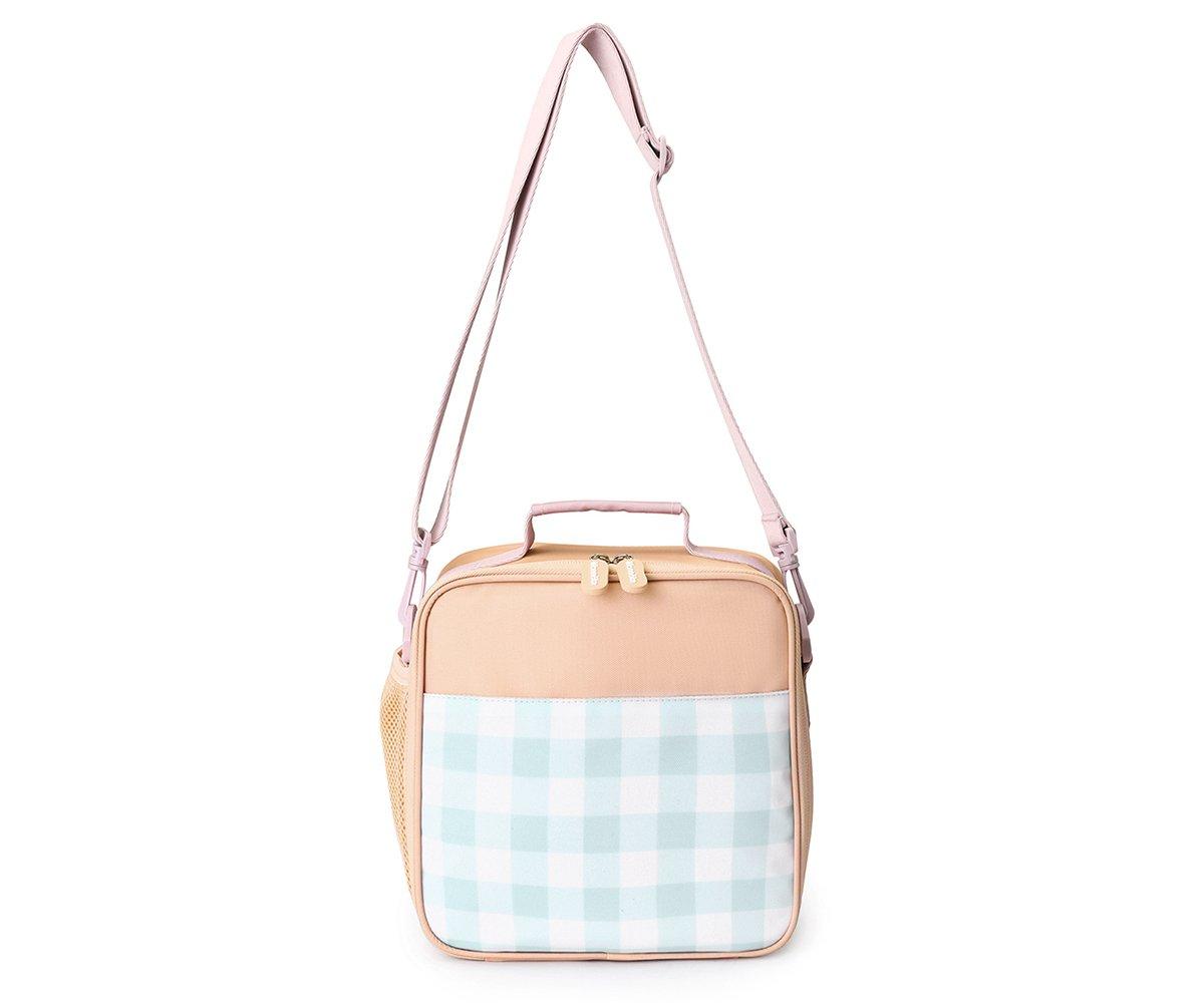 Borsa Termica Rigida Apricot-Vichy Aqua Personalizzabile