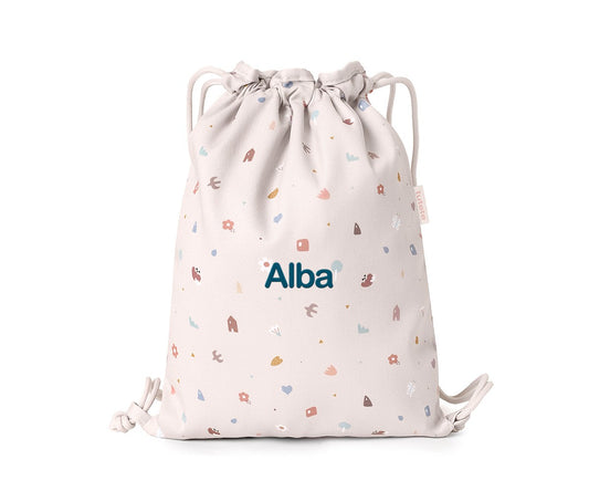 Sacca-Zaino Tela Tutete Geometric Nature Personalizzabile