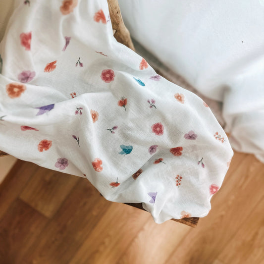 Mussola fiori e farfalle Nannafrufru