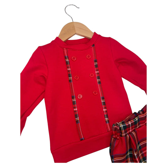 Completo felpa e pantaloni in tartan