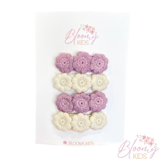 Clip con fiori crochet