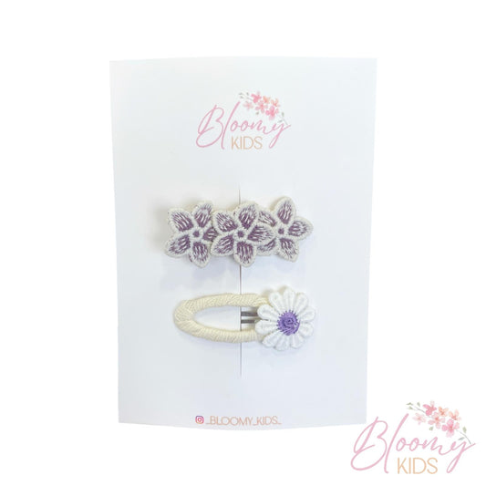 Set clip e fermaglio viola