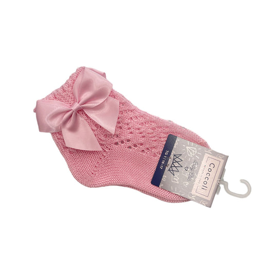 Calzini corti traforati con fiocchetti