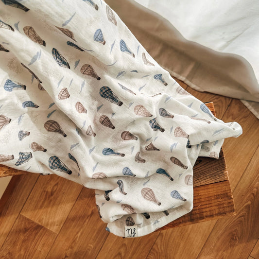 Mussola mongolfiere azzurre Nannafrufru