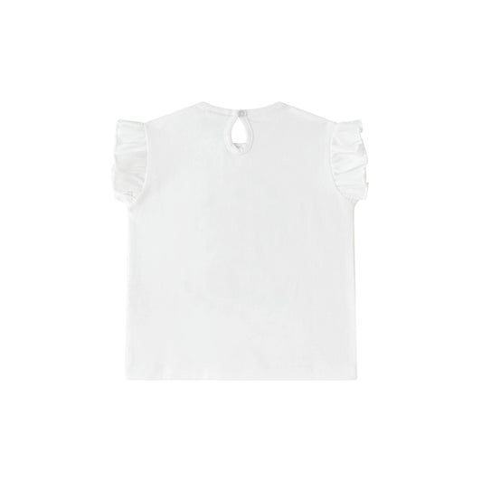 T-shirt giro manica con stampa glitter