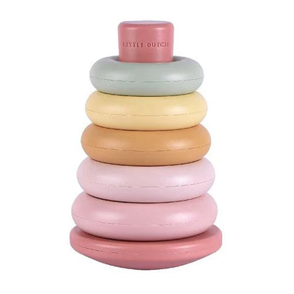 Anelli impilabili di plastica rosa