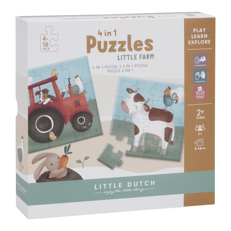 Puzzle 4 in 1 Little Farm