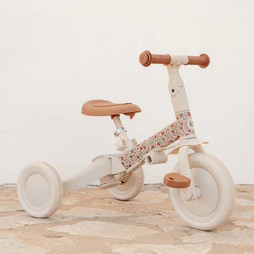 Triciclo 4 in 1 bianco a fiori