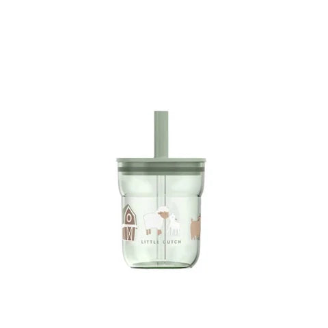 Bicchiere con cannuccia 250 ml Little Farm