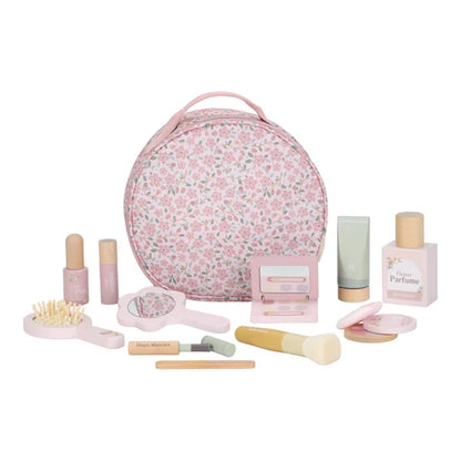Beauty case con trucchi di legno