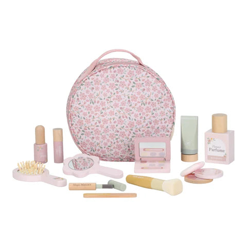 Beauty case con trucchi di legno