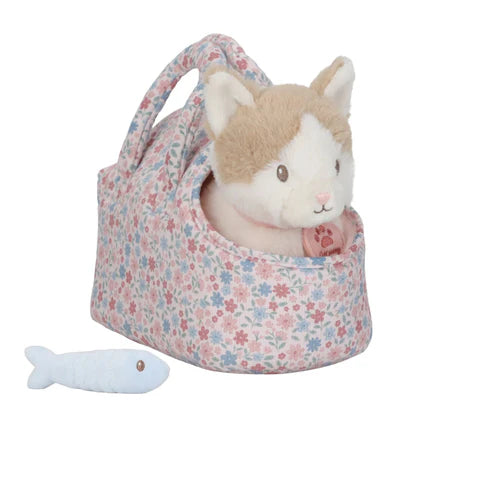 Peluche gatto Marley con trasportino