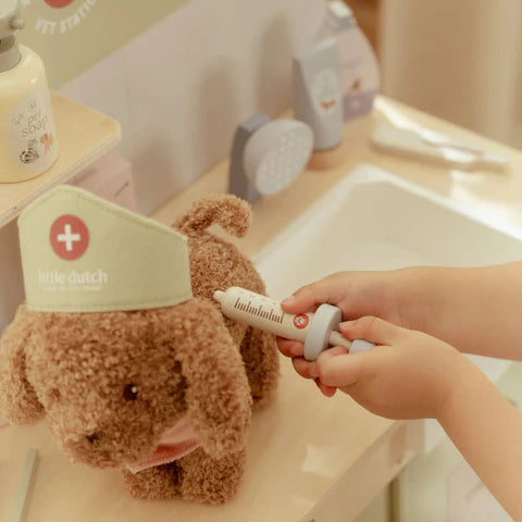 Peluche cane Jackie con trasportino
