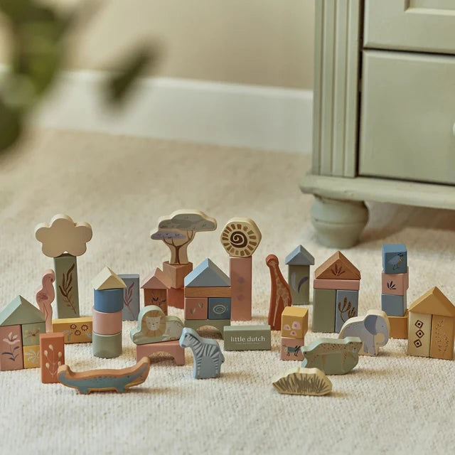 Cubetti da costruzioni in legno Forest Friends