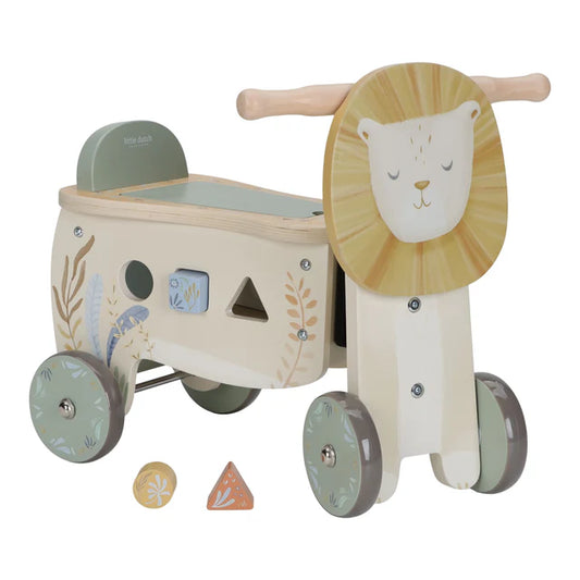 Leone in legno cavalcabile