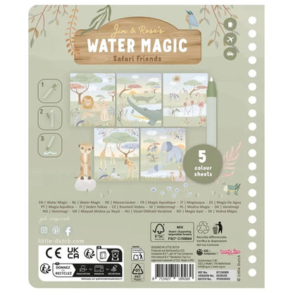 Libro magico ad acqua Safari Rosa
