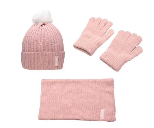 Winter Set Berretto, Guanti, Scaldacollo rosa