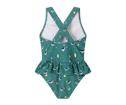Costume Intero Incrociato con volant Teal Whale