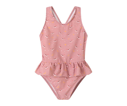 Costume Intero Incrociato con volant Pink Whale