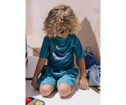 Boxer da Bagno Teal Whale