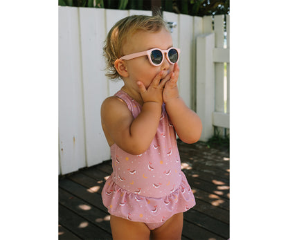Costume Intero Incrociato con volant Pink Whale