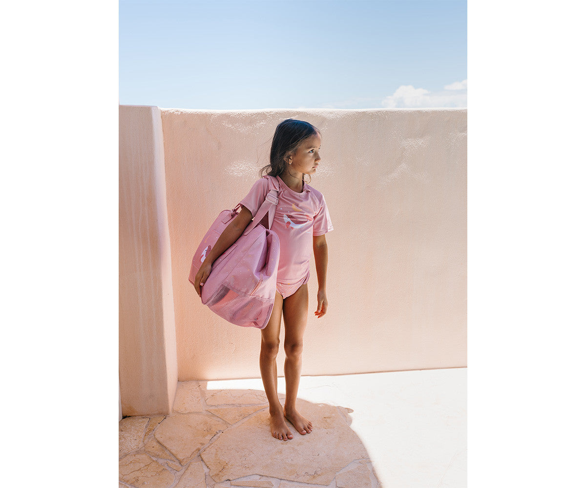 Borsa Spiaggia Anti Sabbia Pink Whale Personalizzabile