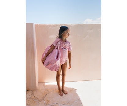 Borsa Spiaggia Anti Sabbia Pink Whale Personalizzabile