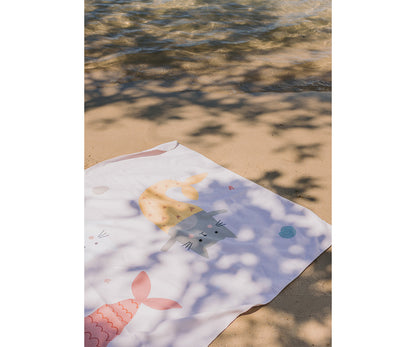 Telo Microfibra Mermaid Cats Personalizzabile