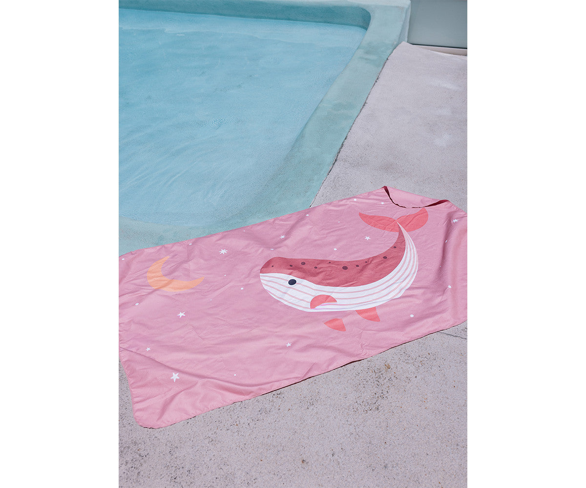 Telo Microfibra Pink Whale Personalizzabile