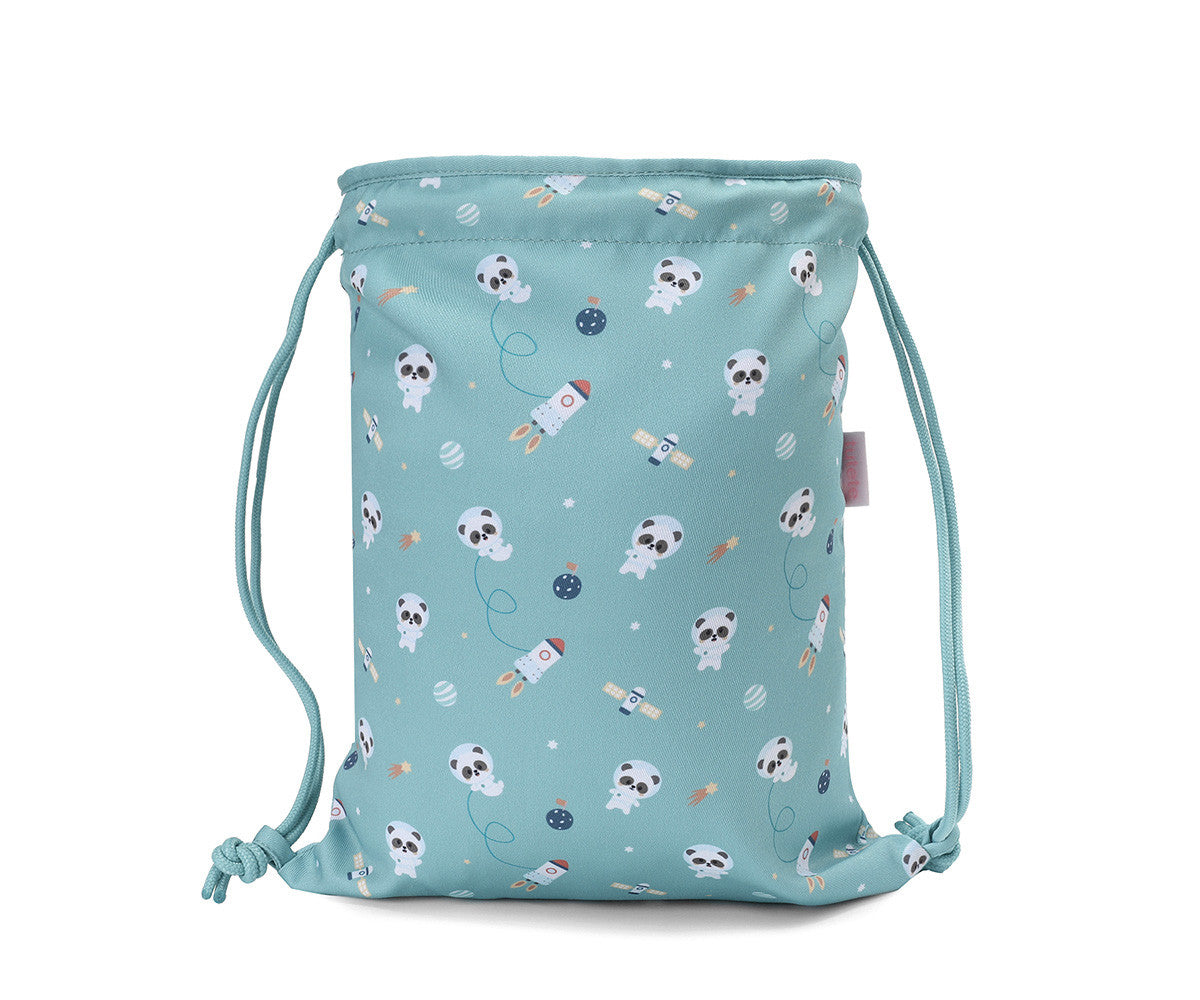 Sacca-Zaino Tela Tutete Pandas in Space Personalizzabile