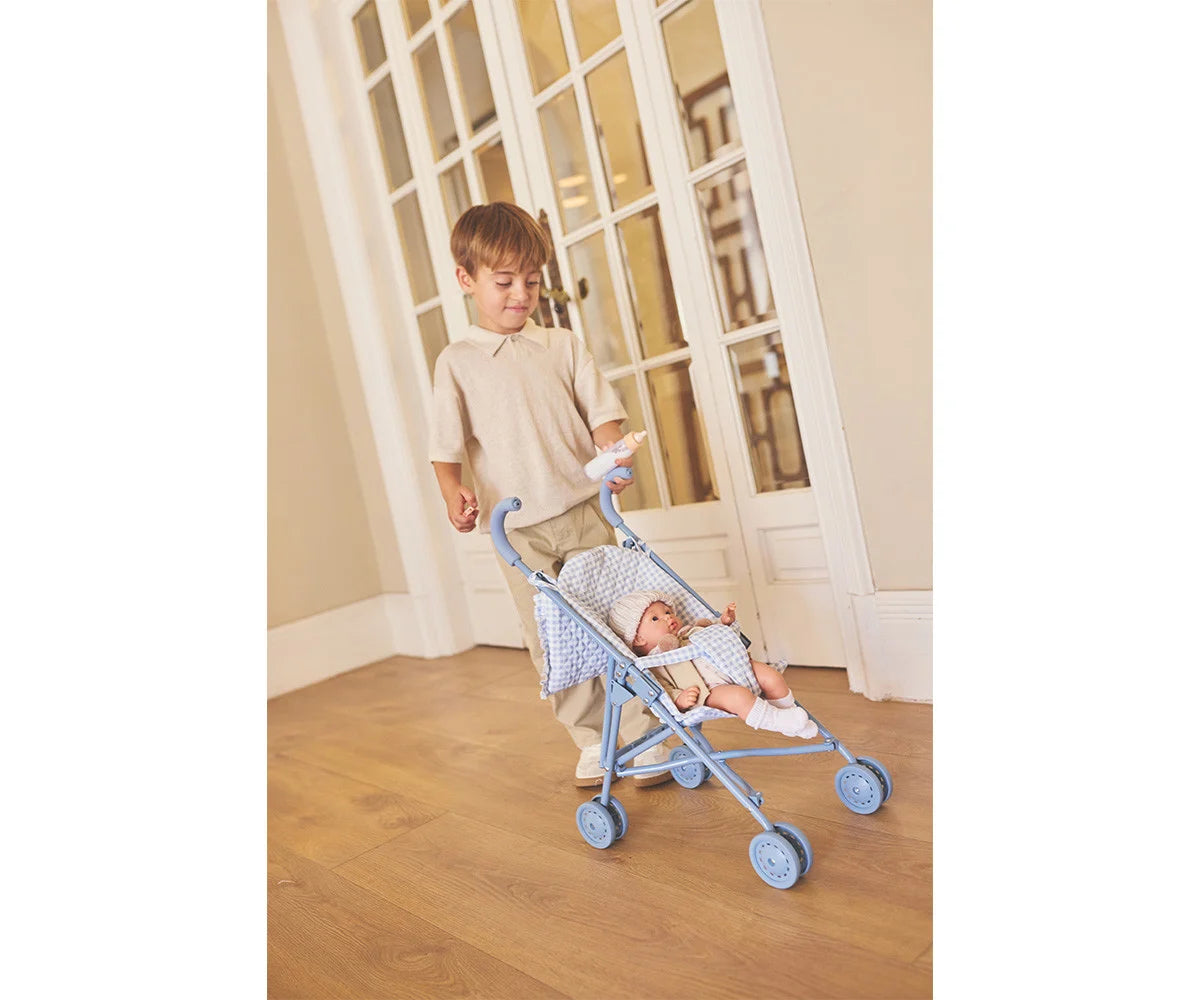 Passeggino Bambole Monnëka Vichy Blue Personalizzabile