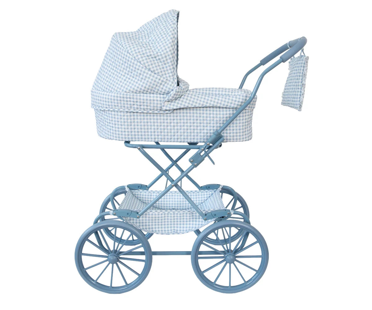 Carrozzina Bambole Vichy Blue Personalizzabile