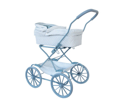 Carrozzina Bambole Vichy Blue Personalizzabile