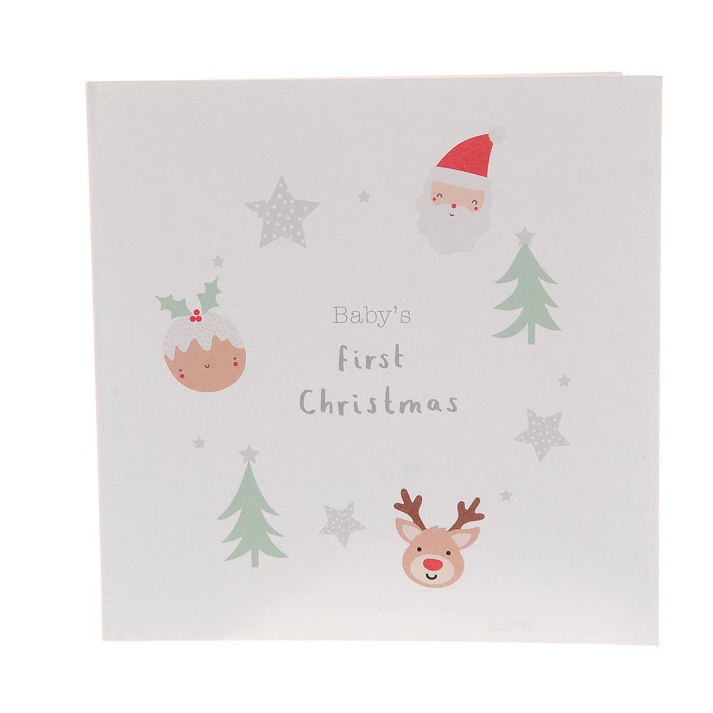Biglietto d'auguri per il primo Natale del bambino