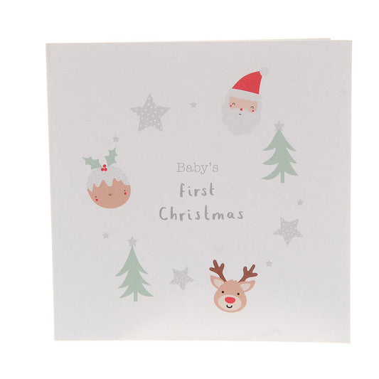 Biglietto d'auguri per il primo Natale del bambino