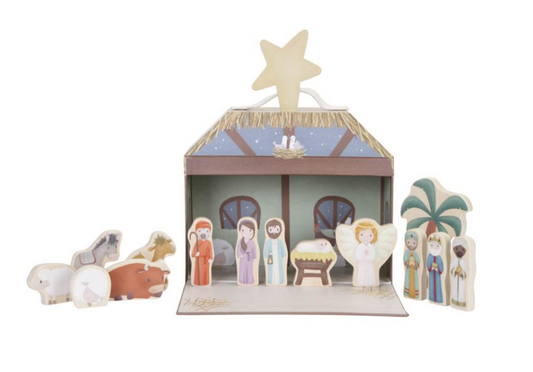 Presepe con personaggi di legno