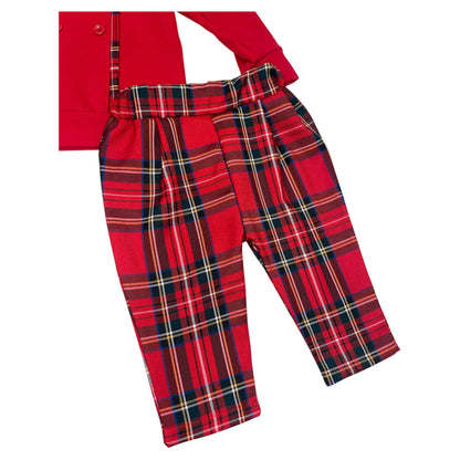Completo felpa e pantaloni in tartan