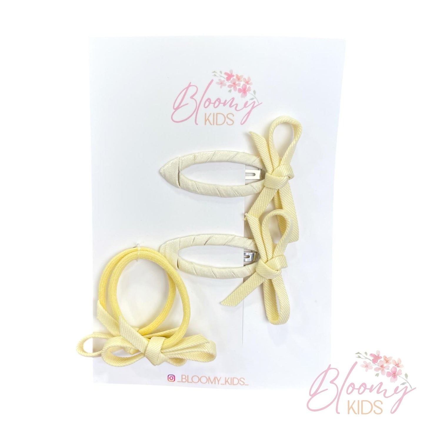 Set clip ed elastici con fiocchetto
