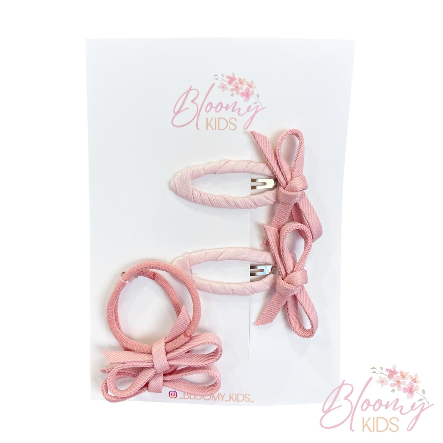 Set clip ed elastici con fiocchetto