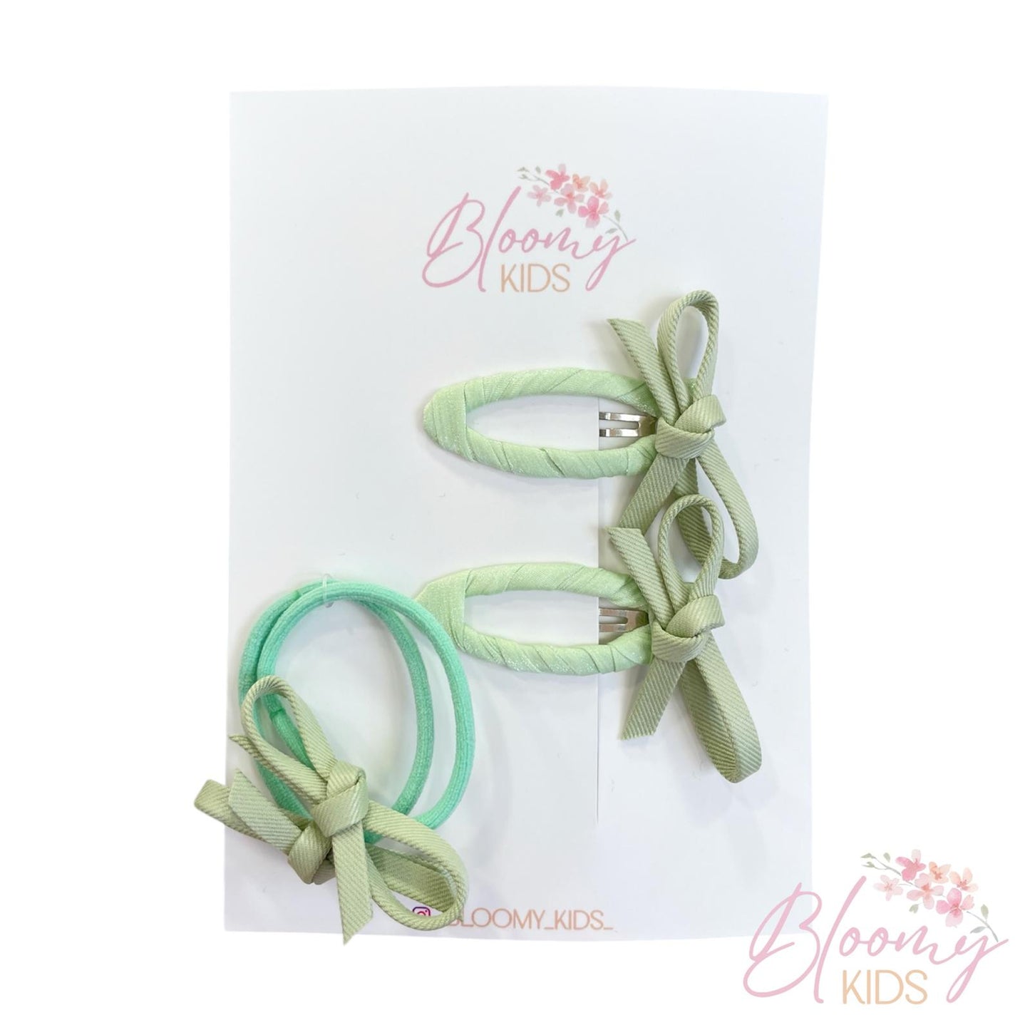 Set clip ed elastici con fiocchetto