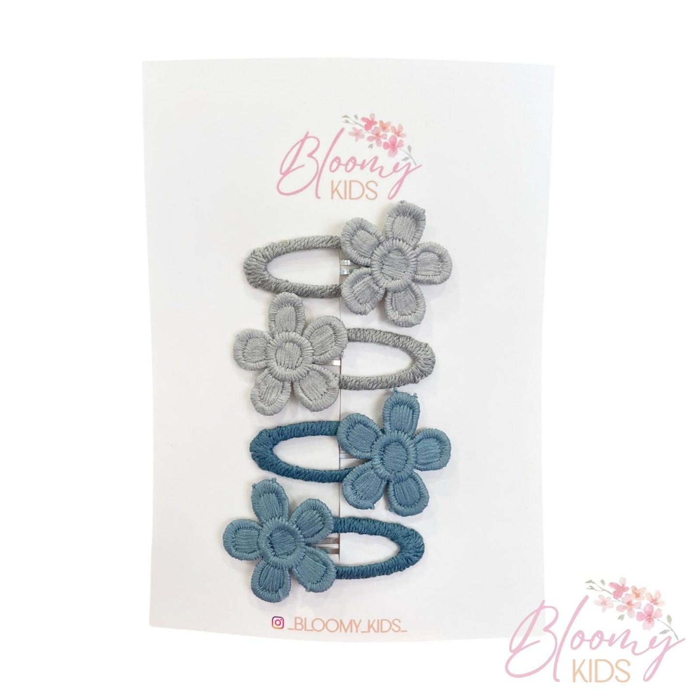 Clip con fiori crochet